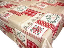 Coated tablecloth (Christmas Auron. red)